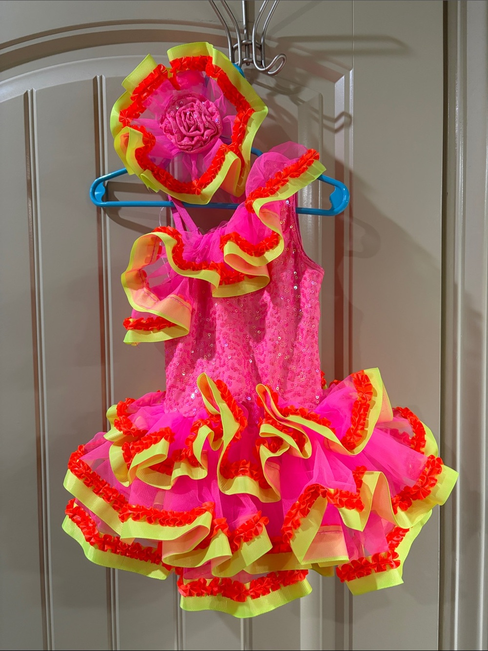 Girl’s Colorful Dance Costume.  Revolutions Brand.  EUC!